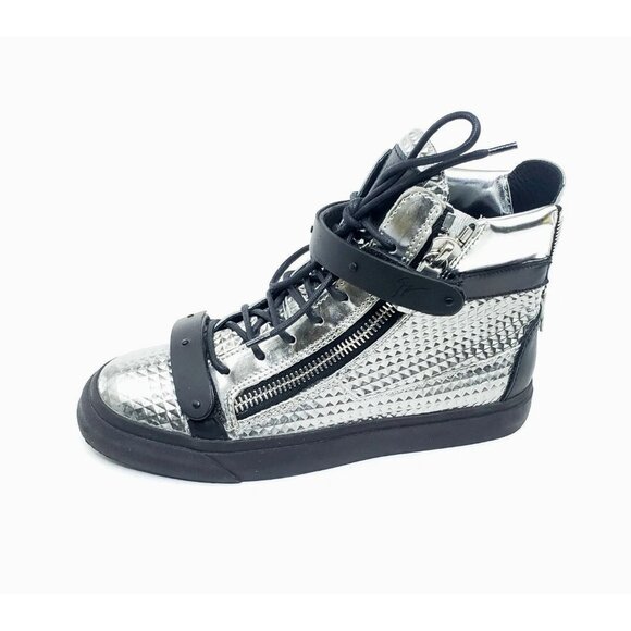 Giuseppe Zanotti Diamond Embossed High-Top Sneakers Womens EUR 38.5 US 8–8.5 - Picture 1 of 9